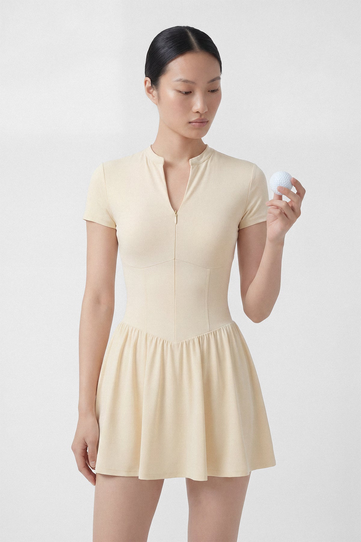 Precision Play Golf Dress in Butter Yellow