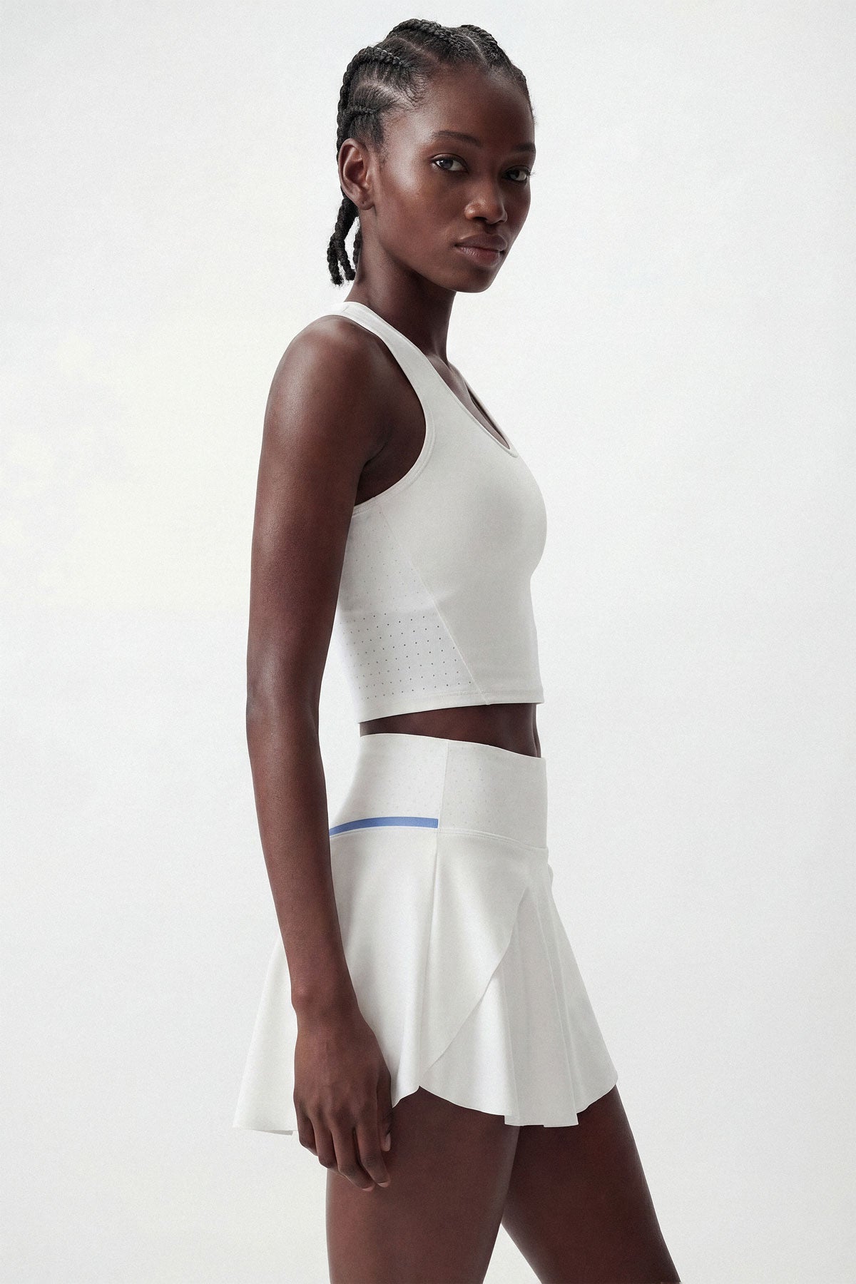 Tiebreaker White Tennis Crop Top | Common Player