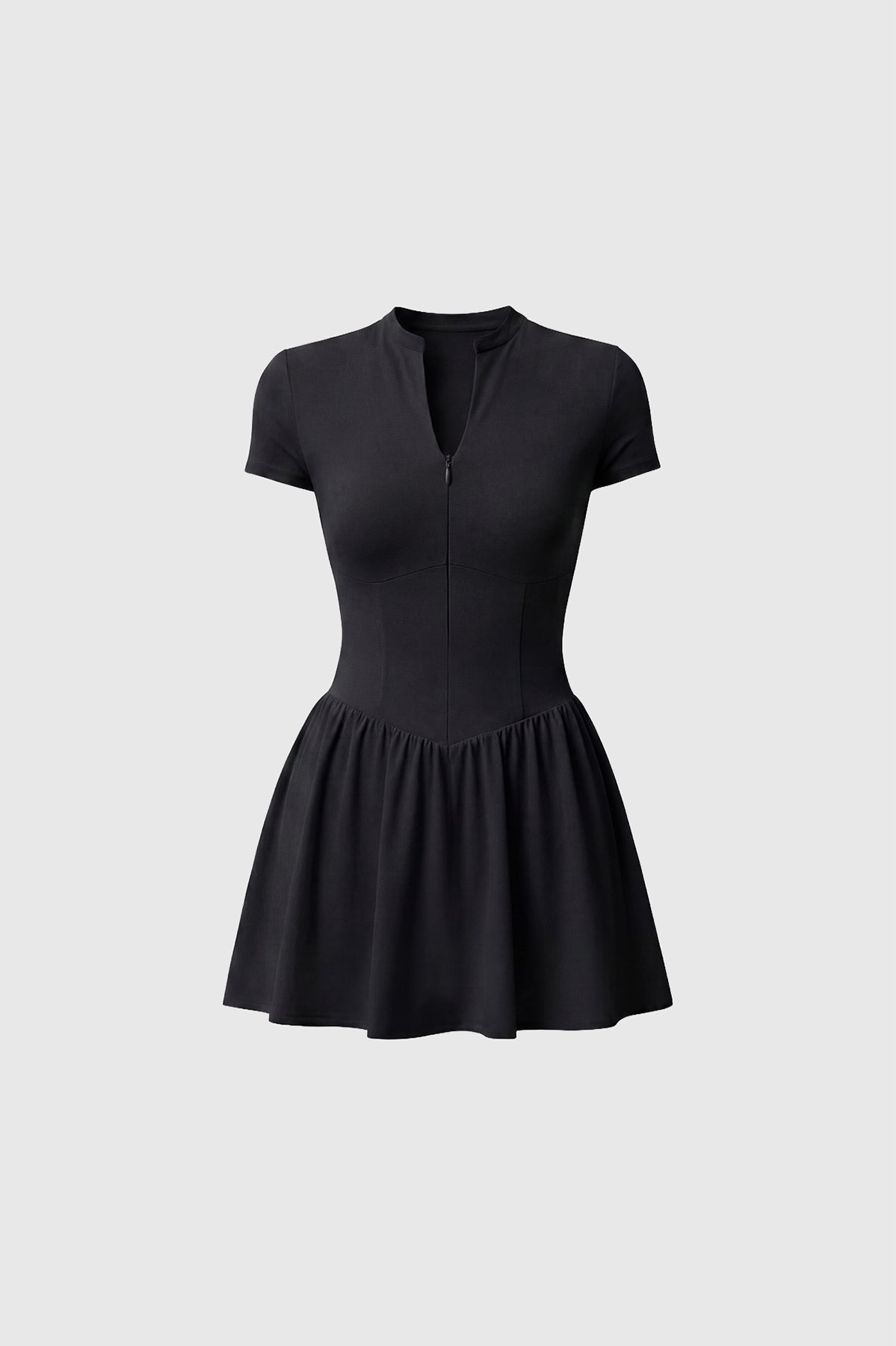 Black Common Player golf dress with short sleeves and built in shorts