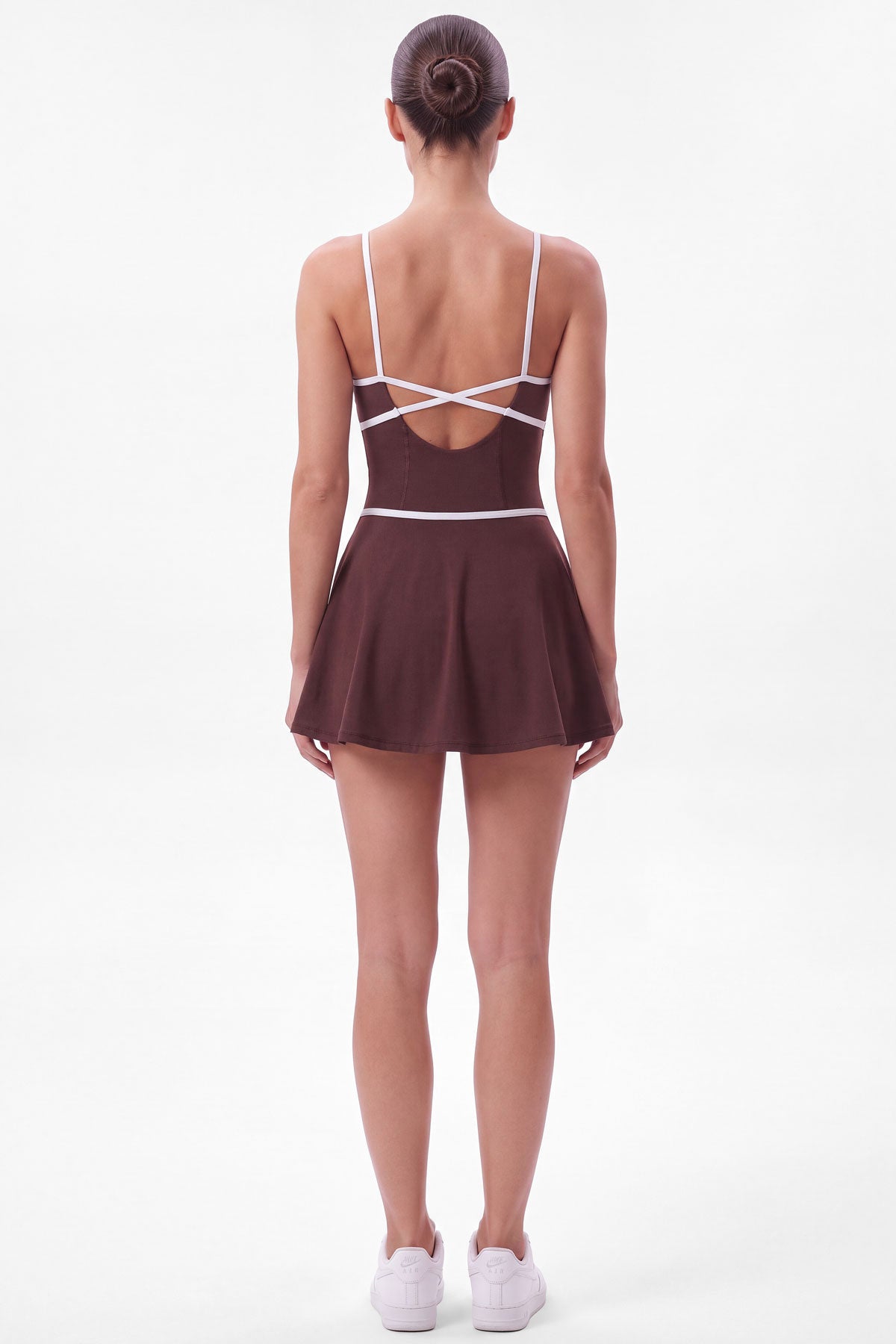 Line Call Tennis Dress in Brown